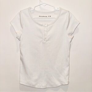 Girl’s Abercrombie Kids White Henley Tee - SIZE 9/10